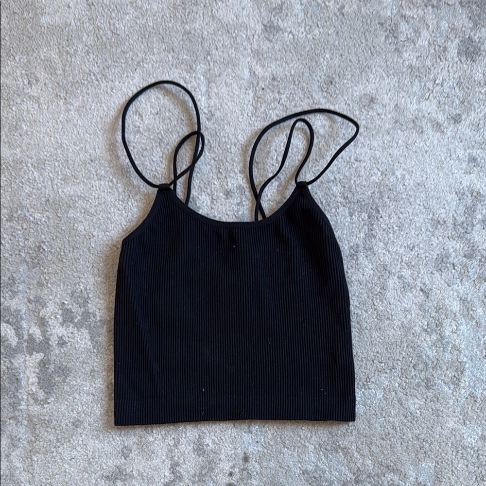 Black Ribbed Women's Top